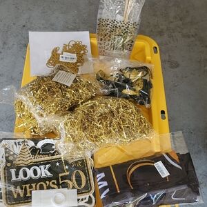 Gold and Black 50th B/day  Party Decoration Set